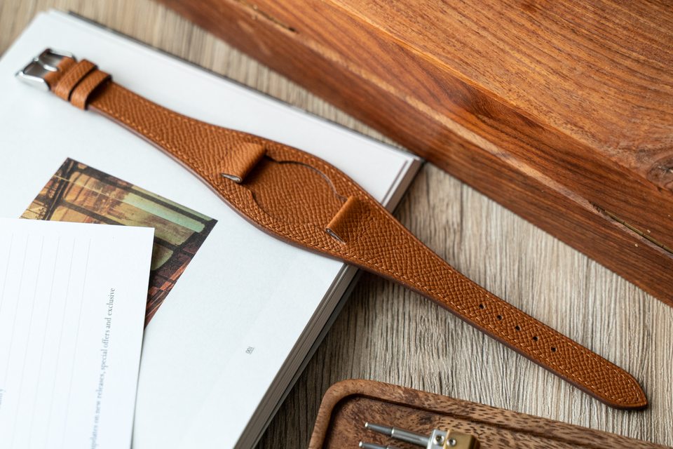 Full honey Bund strap from the buckle to the pointed end.